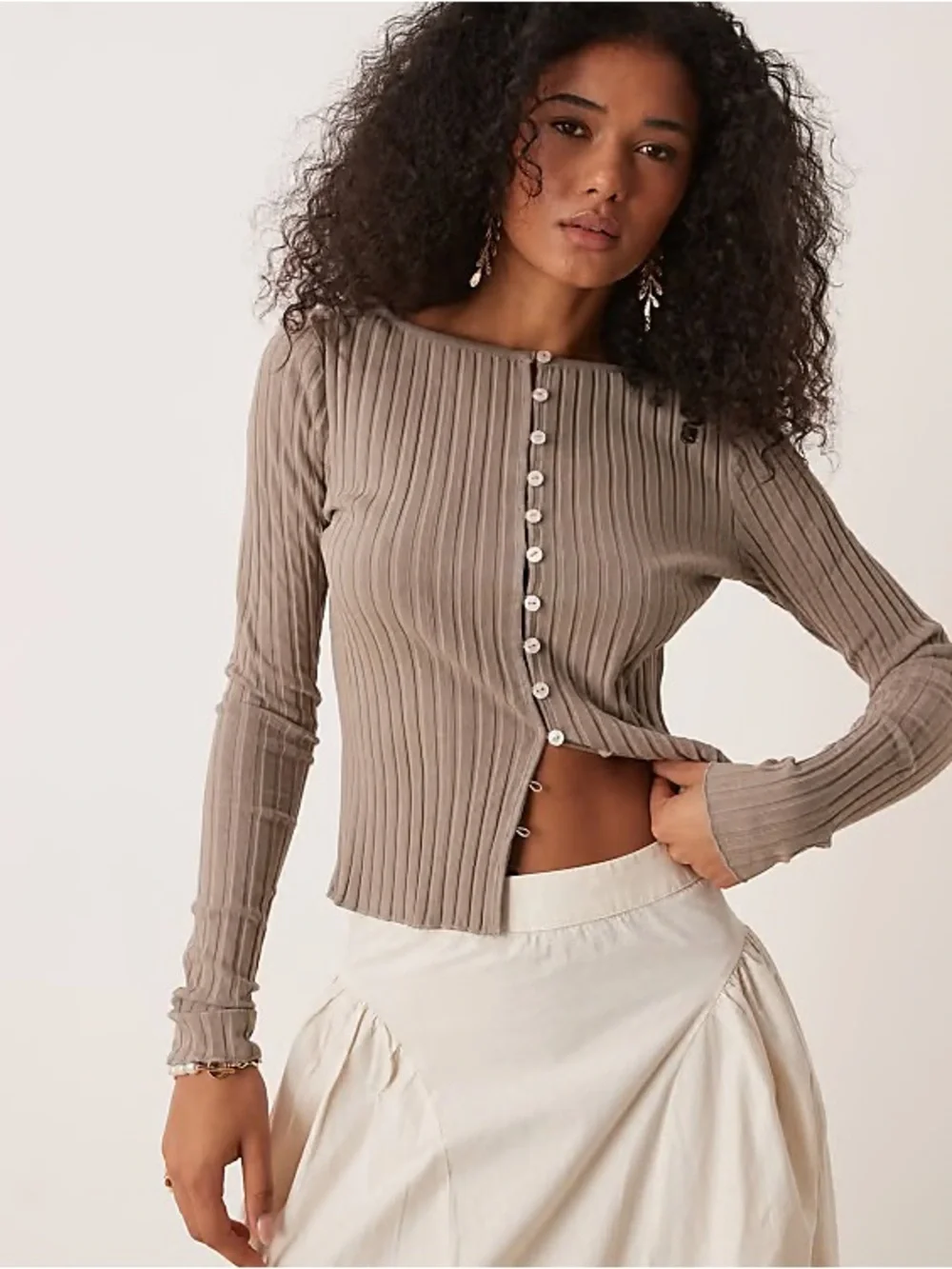 Free People Tilly Button Down Long Sleeve Top Cardigan XL NWT